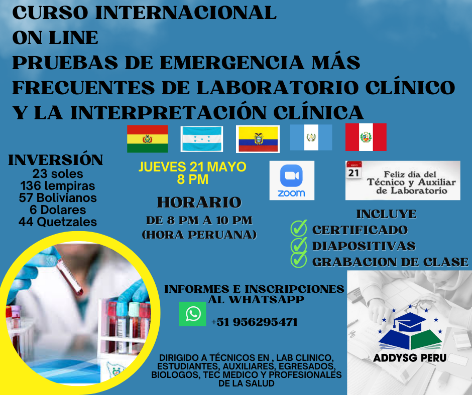 PRUEBAS DE EMERGENCIA MÁS FRECUENTE DE LABORATORIO CLÍNICO Y SU INTERPRETACIÓN CLÍNIC