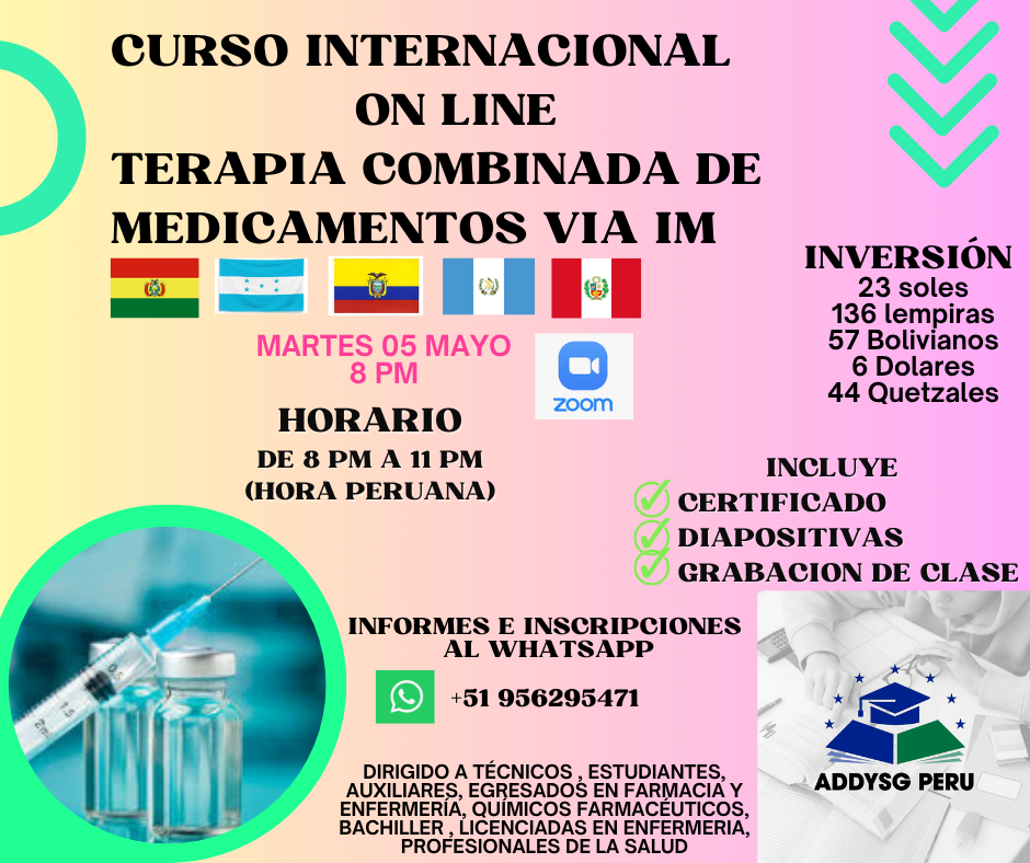 TERAPIA COMBINADA DE MEDICAMENTOS VIA INTRAMUSCULAR