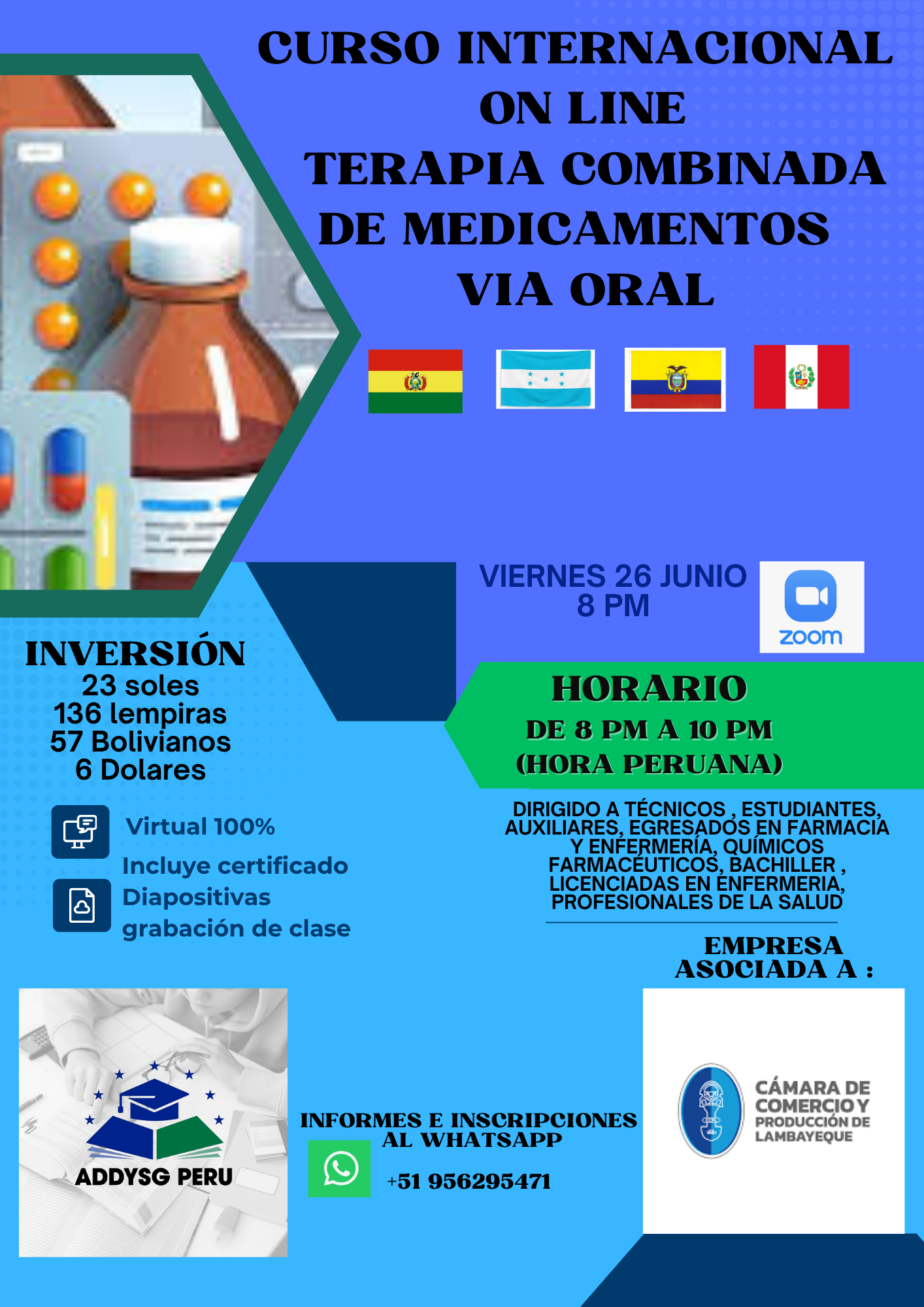 TERAPIA COMBINADA DE MEDICAMENTOS VÍA ORAL