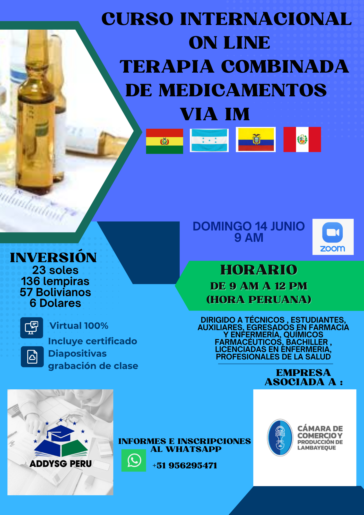 TERAPIA COMBINADA DE MEDICAMENTOS VÍA INTRAMUSCULAR