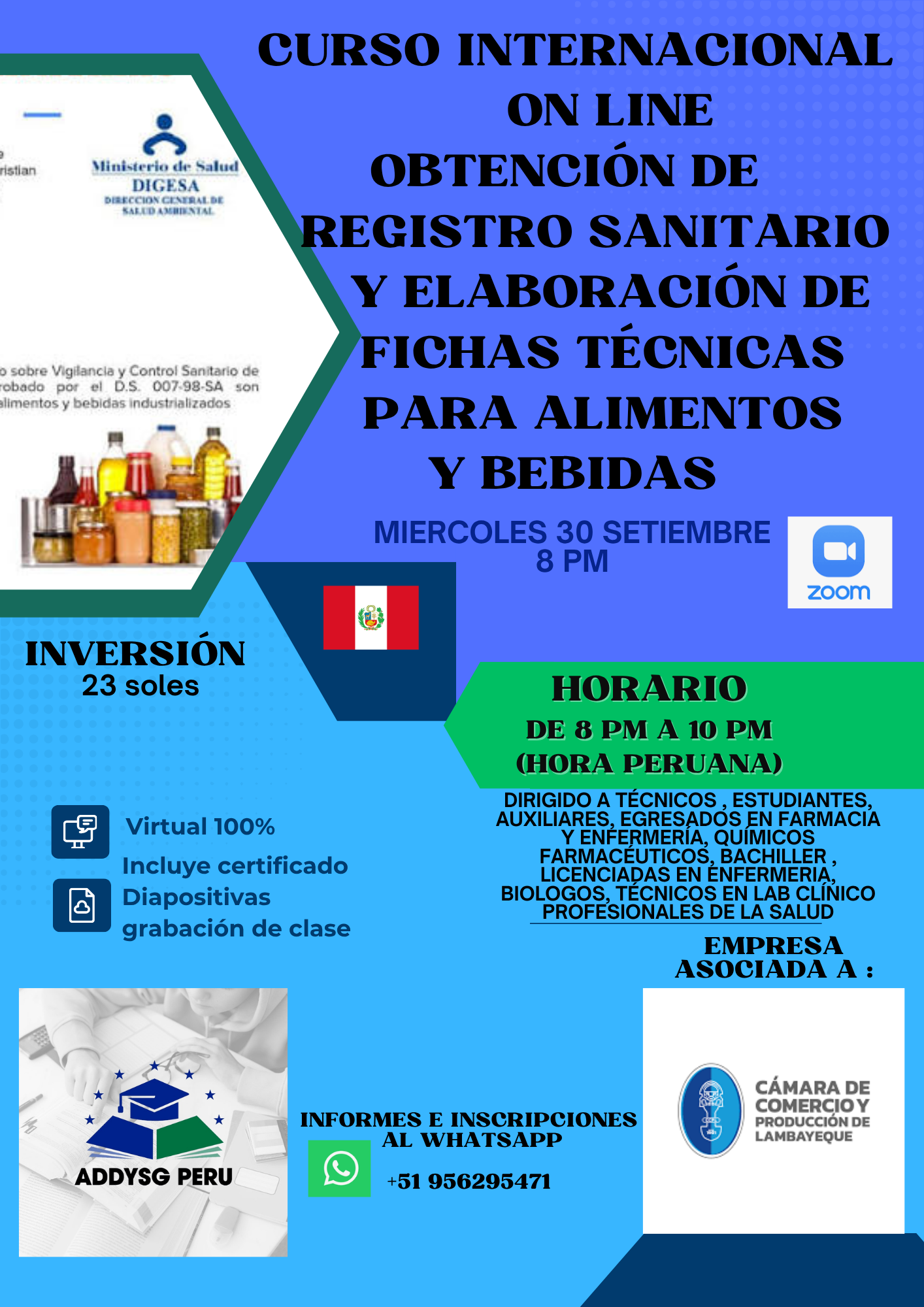OBTENCIÓN DE REGISTRO SANITARIO Y ELABORACIÓN DE FICHAS TÉCNICAS PARA ALIMENTOS Y BEBIDAS